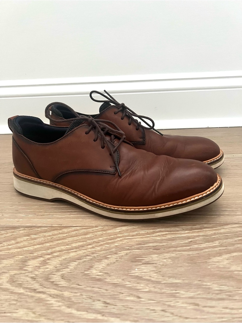 Cole Haan Osborn Grand 360 Oxford Shoes Mens 10.5 Brown Leather Plain Toe C33387
